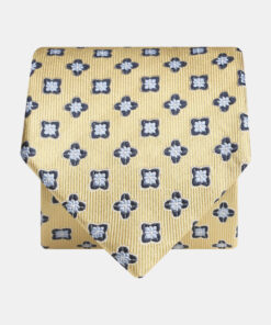 Yellow Floral Pure Silk Tie