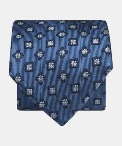 Blue Floral Pure Silk Tie