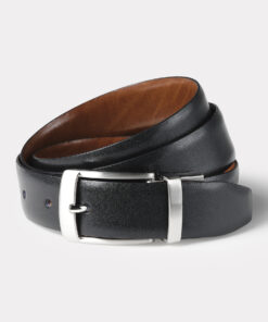 Truro Leather Black and Tan Reversible Belt