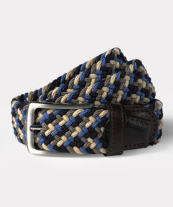 Chester Stretch Woven Navy and Sand Belt