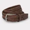 Durham Brown Plaited Leather Belt