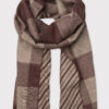Brown Check and Stripe Double Faced Scarf