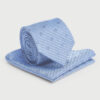 Blue Dobby Spot Silk Blend Tie and Hanky Set