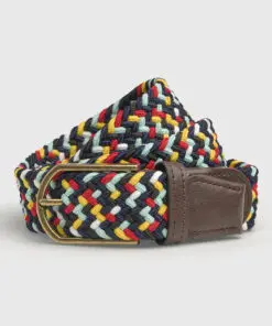 Oxford Brown and Multicoloured Stretch Woven Belt