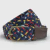 Oxford Brown Navy and Multicoloured Stretch Woven Belt