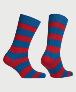 Alternative view of Cotton Rich Red and Blue Striped Socks