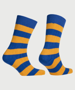 Alternative view of Cotton Rich Blue and Yellow Striped Socks