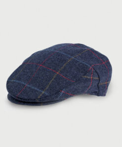 Blue Check Tweed Flat Cap