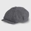 Charcoal Herringbone Baker Boy Cap