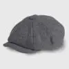 Charcoal Herringbone Baker Boy Cap