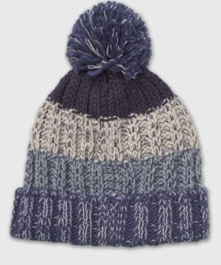 Striped Knitted Pompom Hat