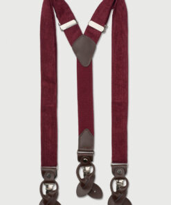 Alternative view of Wine Corduroy Braces with Leather Trims