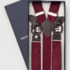 Wine Corduroy Braces with Leather Trims