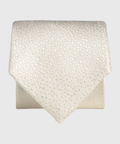 Ivory Spot Pure Silk Jacquard Tie