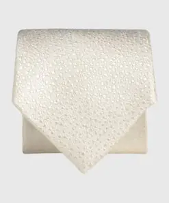 Ivory Spot Pure Silk Jacquard Tie