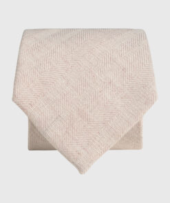 Pink Textured Linen Blend Tie