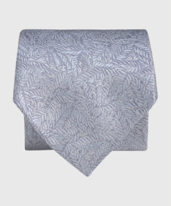 Sky Blue Tonal Leaf Pure Silk Jacquard Tie