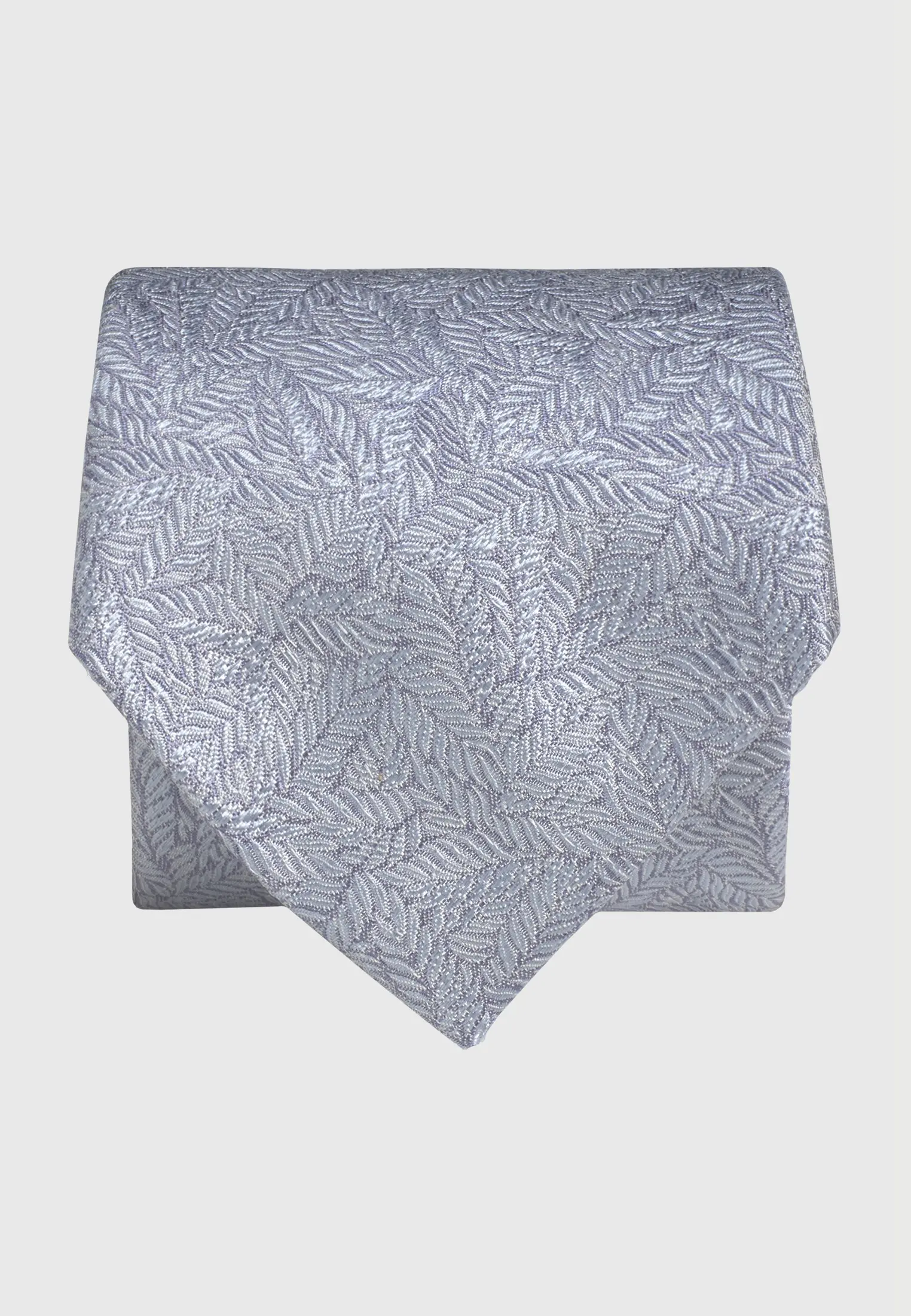 Sky Blue Tonal Leaf Pure Silk Jacquard Tie