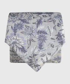 Blue Large Floral Pure Silk Jacquard Tie