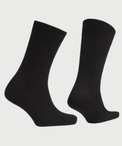 Alternative view of Black Plain Rib Socks
