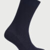 Navy Plain Rib Socks