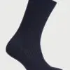 Navy Plain Rib Socks