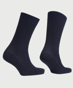 Alternative view of Navy Plain Rib Socks