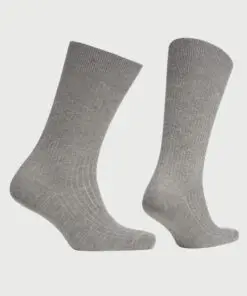 Alternative view of Grey Plain Rib Socks
