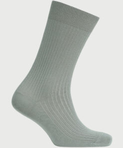 Sage Plain Rib Socks