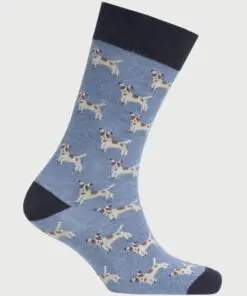 Blue Dog Motif Socks