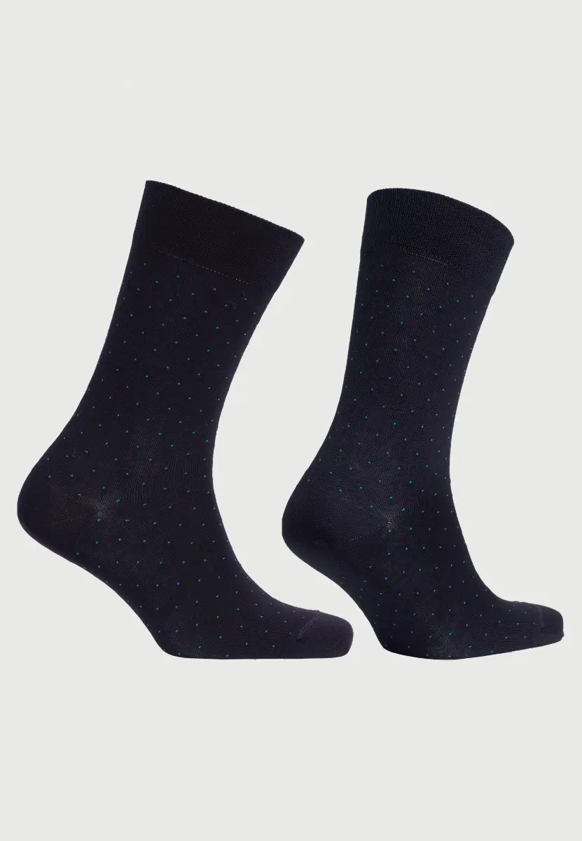 Navy Polka Dot Smart Socks - Image 2
