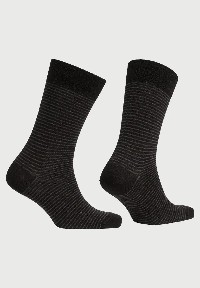 Black Pinstripe Smart Socks - Image 2