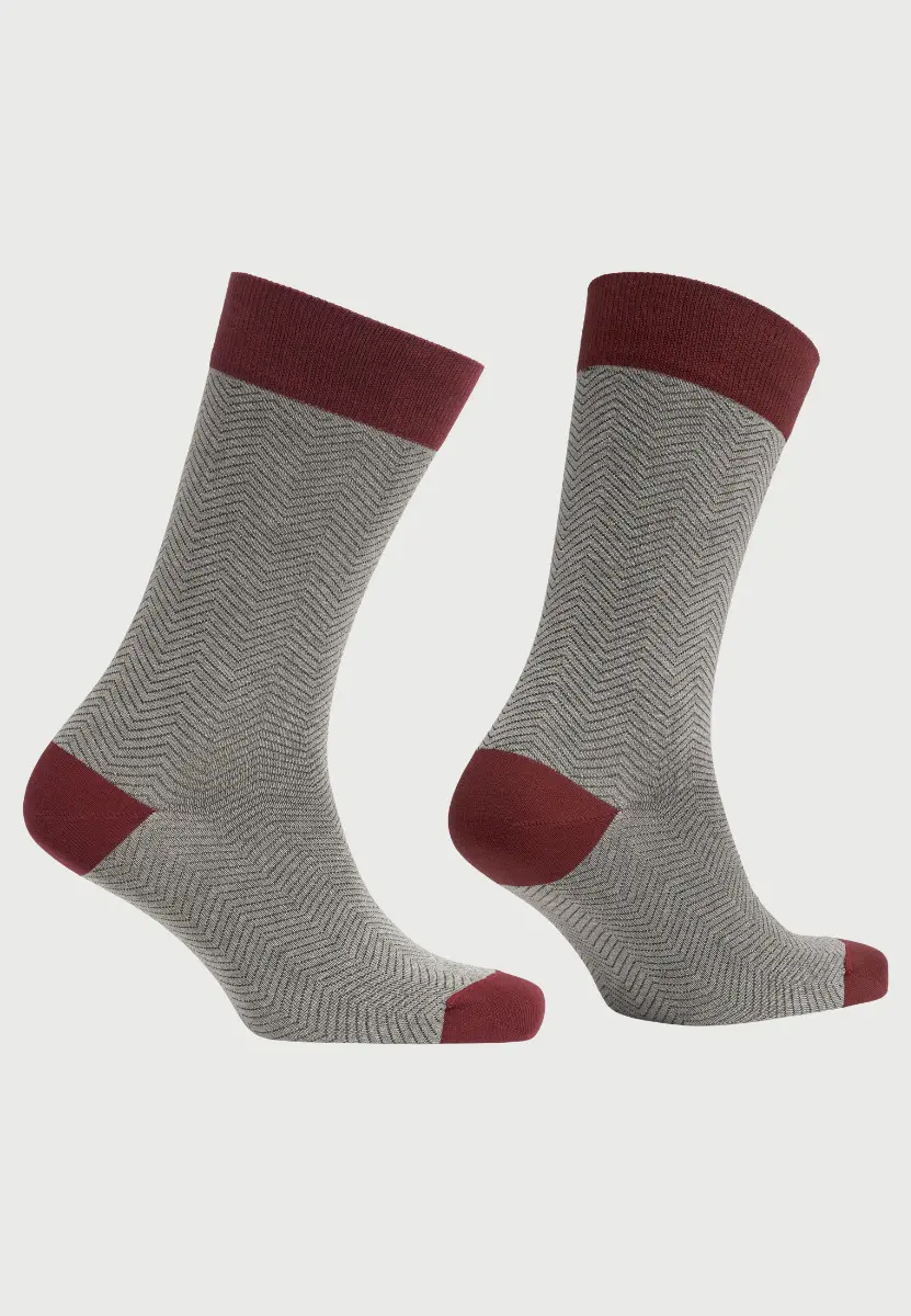 Charcoal Herringbone Smart Socks - Image 2
