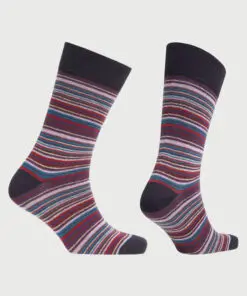 Alternative view of Plum and Pink Multi-Stripe Socks