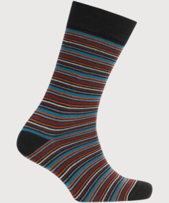 Rust and Teal Multi-Stripe Socks