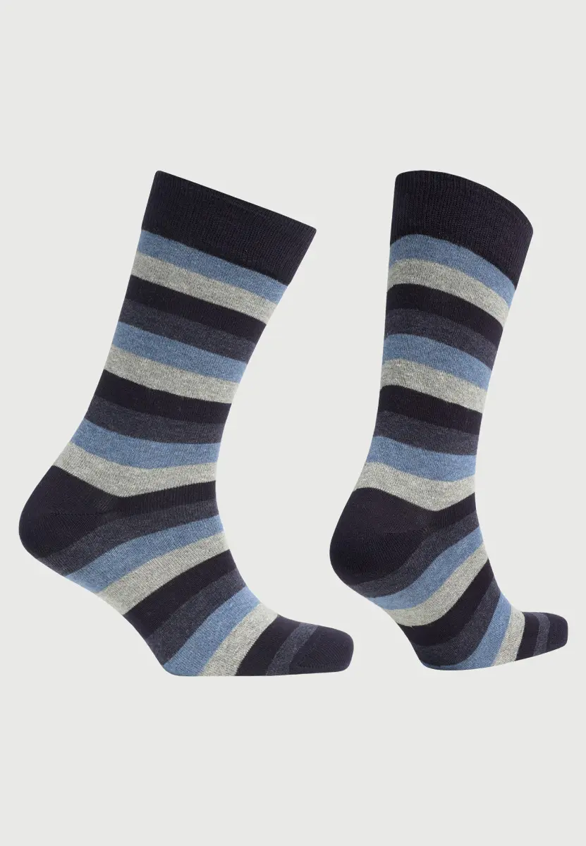 Blue Bold Stripe Socks - Image 2