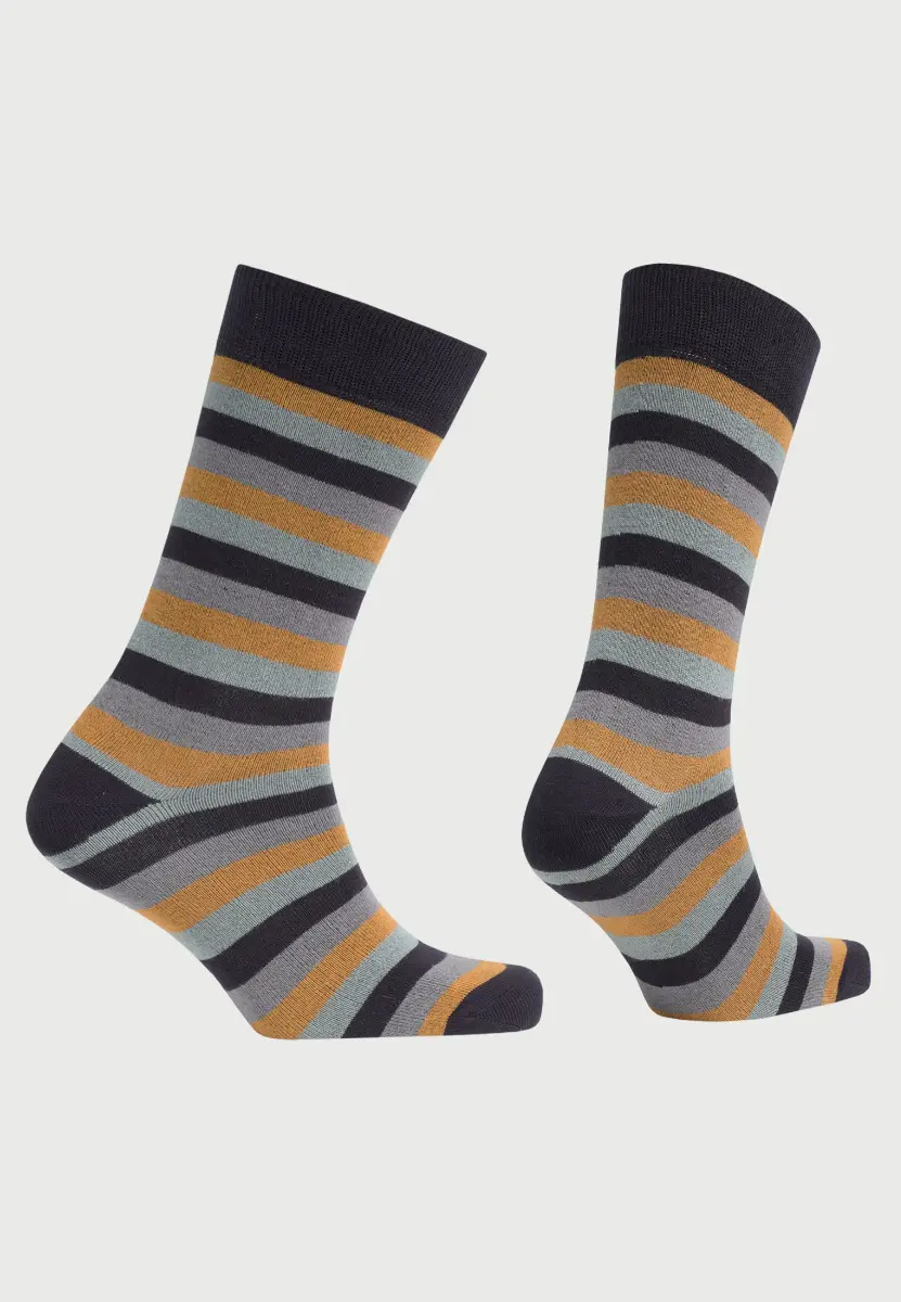 Mustard Bold Stripe Socks - Image 2