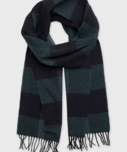 Teal Lambswool Check Scarf