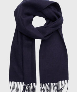 Plain Navy Lambswool Scarf