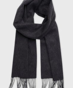 Plain Charcoal Lambswool Scarf