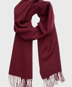 Plain Wine Lambswool Scarf