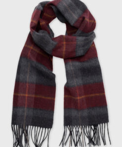 Wine Check Lambswool Scarf