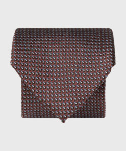 Rust Semi-Plain Geo Pure Silk Tie