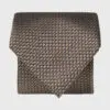Gold Semi-Plain Geometric Pattern Pure Silk Tie