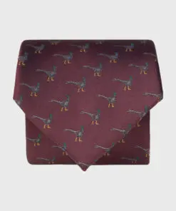 Wine with Pheasants Pure Silk Tie