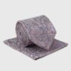 Pink Paisley Silk Tie & Hank Set