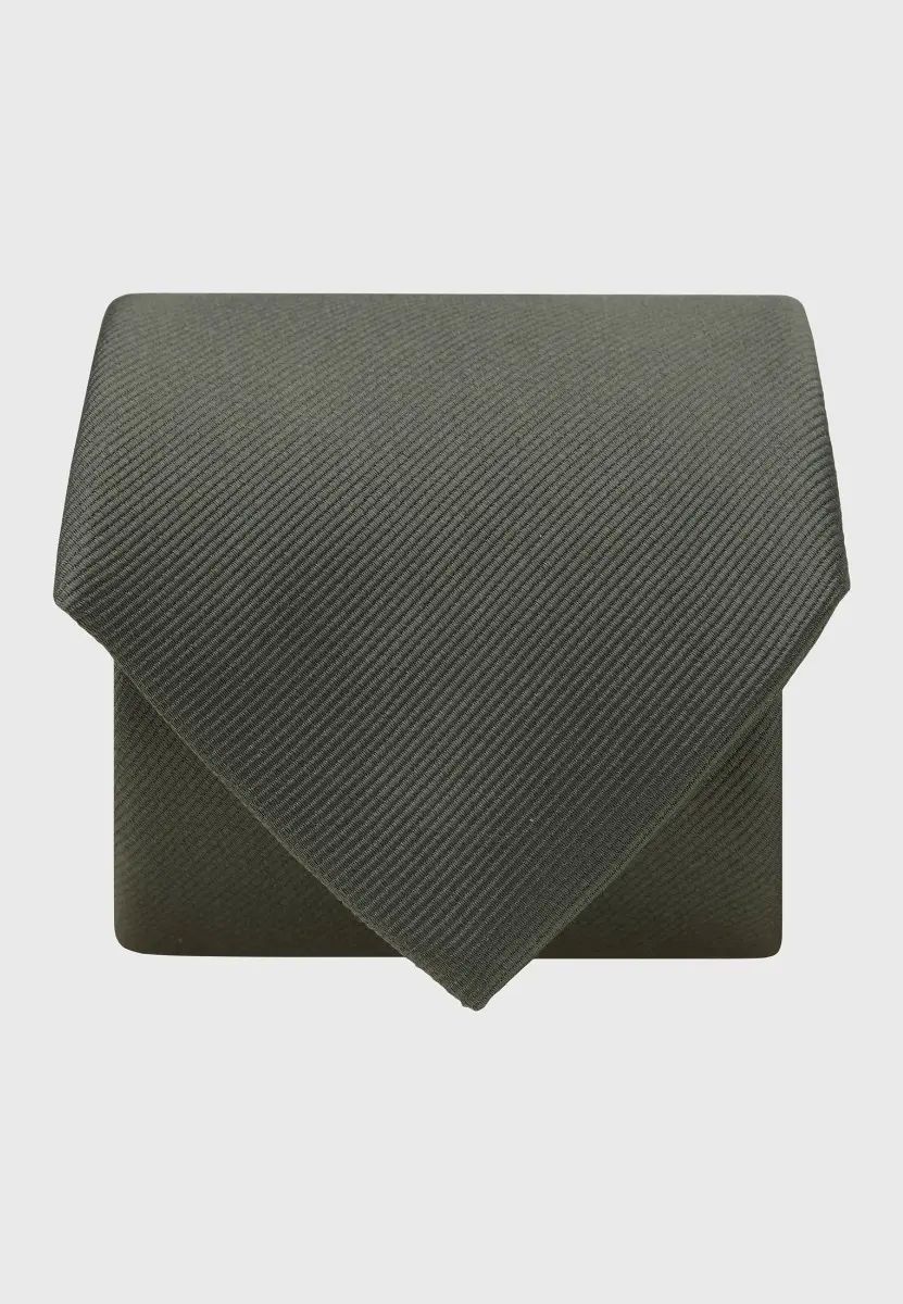 Green Twill Silk Tie