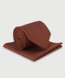 Orange Silk Blend Tie & Hanky Set