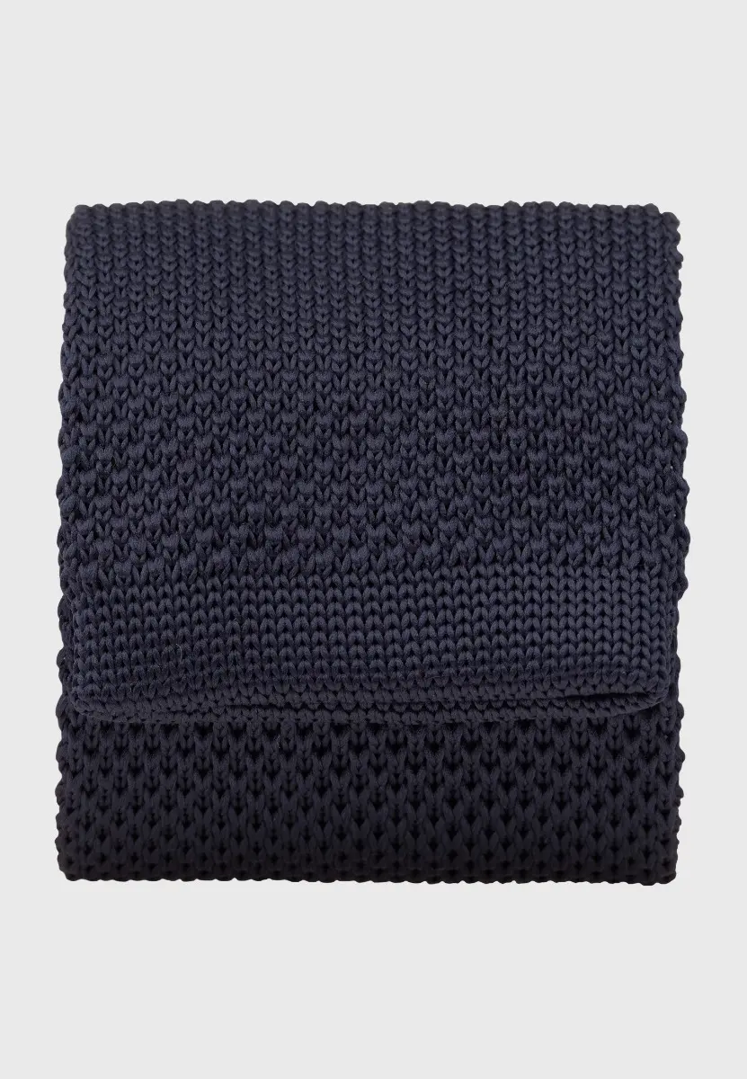 Navy Knitted Tie
