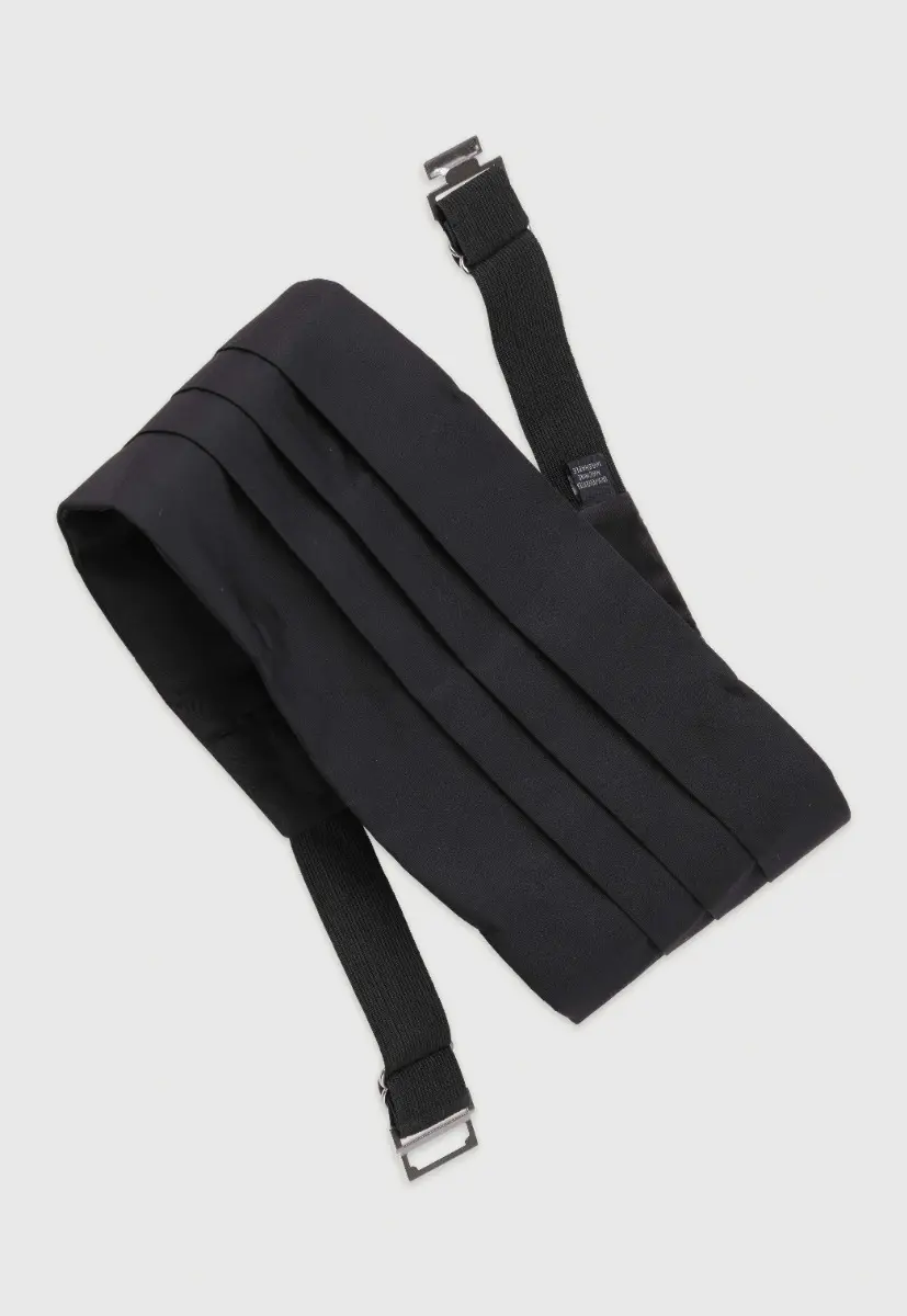 Black Plain Satin Cummerbund